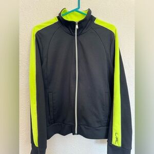 Lauren Active Ralph Lauren Full Zip Up Sweater Jacket Sz XL Black Yellow